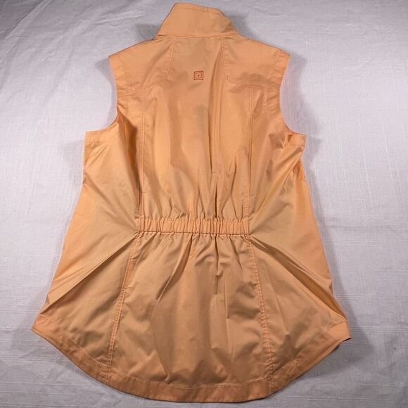 5.11 Tactical Orange Cascadia Zip Up Windbreaker Packable Vest Size XS - Picture 4 of 7